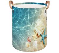 Panier à linge décoratif pour la plage - Panier de rangement - 21,8 l - Grand panier à linge pliable en tissu