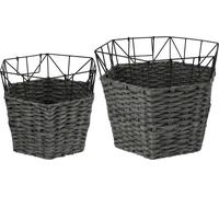 Panier à linge, design en fer forgé durable, organisateur d'appartement élégant, noir