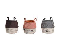 Panier à linge DKD Home Decor Gris Orange 28 x 28 x 30 cm [3 Unités]
