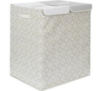 Panier à Linge Double Compartiment Motif Carreaux de Ciment Beige - LAVANDERIA - ALTOBUY Beige