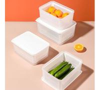 Panier à linge double couche avec couvercle anti-poussière en plastique pour fruits et légumes - Passoire et récipient de rangement pour la cuisine - Trois tailles - Blanc