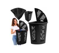 Panier à linge - EDANTI - D'angle - Anthracite - 45 L - Avec couvercle
