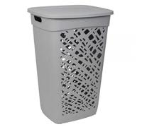 EDA Panier à linge ALMERIA, avec couvercle, 60 L, gris