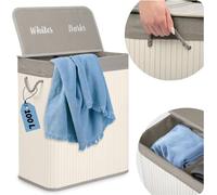 Panier à linge en bambou avec couvercle 100 l de Massido pour une organisation efficace de la maison