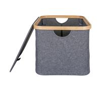 Panier à linge en bambou et textile House Nordic Noto Laundry Gris 30x45x25 cm