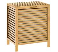 Panier ŕ linge en bambou naturel avec couvercle Corbeille en bois avec sac 62 L Rangement vętements