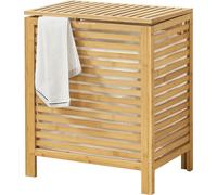 Panier à linge en bambou Skövde 50,5 x 35,5 x 60 cm Coffre à linge Collecteur de linge avec sac à linge amovible 65 L