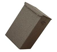 Panier À Linge En Coton Et Lin Avec Poignée Et Couvercle - Design Compact Pour Les Petits Espaces