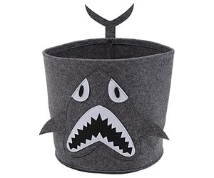 Panier à Linge en Coton, Panier à Linge Épais et Pliable, Motif Animal Mignon, Panier de Rangement pour Jouets, Seau Cylindrique pour Vêtements, 30 X 27 CM (Type d'animal de mer)