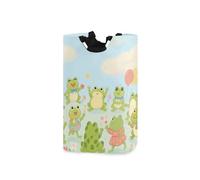 Panier à linge en forme de grenouille verte avec poignée robuste pour jouets de bébé 51 l
