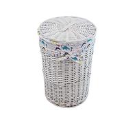 Panier à linge en osier blanc avec couvercle dinosaure D.32 H.48