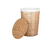 Panier à linge en osier et blanc ø 42 x 56 cm