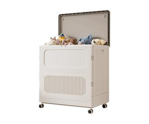 Panier à Linge en Plastique avec Couvercle, 123L, Grand Panier à Linge, Roulant, Boîte à Jouets, Rangement D'entraînement