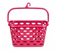 Panier à linge en plastique durable avec poignée, poids léger, taille pratique pour tous les vêtements suspendus avec crochet (panier à pinces fuchsia)