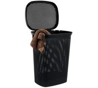 Panier à linge en plastique, noir, 60 l