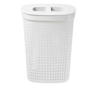 Panier à linge en plastique solide et élégant 60 litres - Blanc