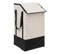 5Five - Panier à Linge Beige en Polyester et Carton - 45l - 32x30x57cm - Organisateur, Corbeille, Accessoire Pratique pour Salle de Bain ou Buanderie