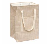 Panier à Linge en Tissu "Bouton Aimanté" 70L Beige