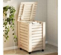 Panier à linge et roulettes RANA 45x45x64 cm bois massif de pin vidaXL