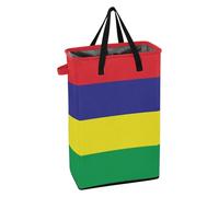 Panier à linge étroit avec poignée robuste, panier à linge imperméable pour garçons et filles, panier à vêtements pour chambre d'enfant, original, simple, drapeau de l'île Maurice, isolé