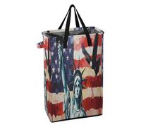 Panier à linge étroit avec poignée robuste - Panier à linge imperméable pour garçons - Panier à vêtements pour placard Lady Liberty Flag USA Pride