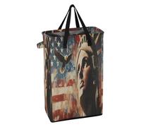 Panier à linge étroit avec poignées, panier à linge pour garçons et filles, panier à vêtements pour dortoir, présidents américains, drapeau et dame liberté