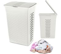 Panier à linge indépendant Vanité de salle de bain 55 L Blanc