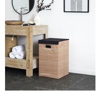 Panier à Linge - Je Cherche Une Idee - Compact - Effet Bois - Marron