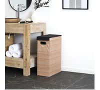 Je Cherche une Idée – Panier à linge M8 22x40x60 cm – Compact Effet bois Marron