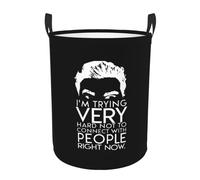 Panier À Linge J'Essaie Vraiment De Ne Pas Me Connecter Avec Les Gens En Ce Moment Pliable Corbeille À Linge Sale Imperméable Seau De Stockage Pour Salle De Bain Chambre Dortoir 34X42Cm