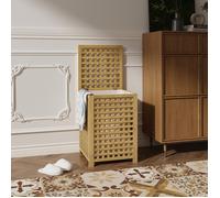 Panier à linge Jystiand bambou 79 L 62 x 45 x 45 cm naturel beige