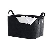 Panier à Linge Laine Paniers de rangement en feutre Pliable Jouet Panier à linge sale panier à linge (Color : Black, Size : 33x23x20cm)