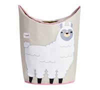 3 Sprouts Panier à linge Lama – Enfant Blanc G