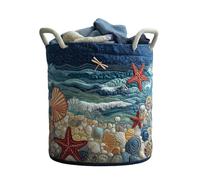 Panier à Linge Matelassé avec Poignées, Panier de Rangement Bohème en Tissu Floral, Grande Capacité, Léger et Portable pour la Lessive, Idéal pour la Nurserie, la Chambre ou la Buanderie