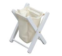 Panier à Linge Miniature pour Maison de poupées 1:12, Panier à Linge en Bois Pliable pour Accessoires de Maison de poupées, décoration en Bois de Bouleau au Design réaliste pour ma (Blanche)