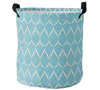 Panier À Linge Motif Géométrique En Forme De Goutte Vert Canard Grand Panier À Linge Multifonction Avec Anse Organiser Paniers Pour Vêtements, Pour Couvertures, Salle De Bain, 60L