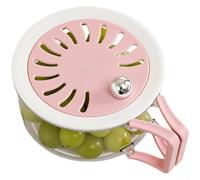 Panier à linge multifonction pour fruits et légumes avec couvercle et passoire à trou fin, bol de vidange avec poignée pliable pour un rangement peu encombrant (rose)