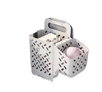 Panier à linge mural Panier à linge sale mural | Buanderie pliante domestique de grande capacité avec petit rangement for salle de bain(White Gray)