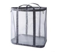 Panier à linge mural pliable en maille pour économiser de l'espace pour vêtements sales, panier à linge pliable, organiseur compact, gris, noir (gris)