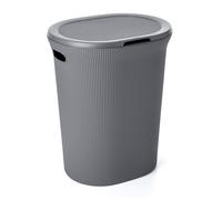 TATAY Panier à linge Baobab, Capacité 40L, Polypropylène, Sans BPA, Avec Couvercle, Gris Anthracite. Dimensions : 41 x 33 x 50 cm