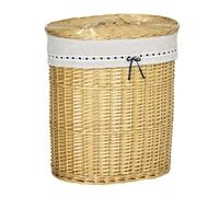 Panier A Linge Osier 100l Avec Couvercle 51x38x57cm Naturel Boîte Rangement Pour Chambre Salle De Bain