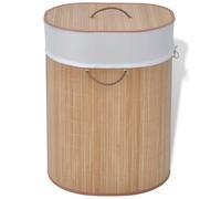 vidaXL Panier à linge ovale Bambou naturel