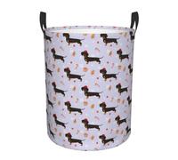 Panier à linge, panier à linge, panier à linge sale, étanche, violet, teckel pour chien, chiot, bonbons, panier à linge avec poignées, paniers à linge pour chambre à coucher, accessoires esthétiques