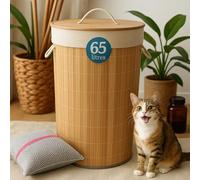 Panier à linge- panier a linge pliable bambou- corbeille a linge- panier de rangement bac a linge paniere a linge sale laundry basket- boîtes de rangement avec sac en tissu amovible- sac à linge