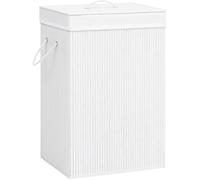 Panier à Linge, Panier à Linge Sac à Linge bac de Rangement à Laver Panier à Linge Sale bac Panier à Linge Bambou Blanc 72 L [95]