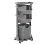 Panier à Linge, Panier de Rangement à Roulettes à Plusieurs étages pour le Lavage de la Saleté Dans la Cuisine, Panier de Rangement pour Fruits et Vêtements de Cuisine(Gray,Large)