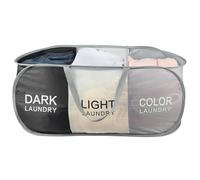 Panier à Linge - Panier Pliable en 3 Sections, bac de Rangement en Tissu | Poignées Portables, Compartiments classés pour dortoir, Chambre d'enfant, Voyage, scénario de Maison, 83 x36 x36 cm/32,68 x