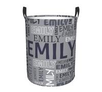 Panier à linge personnalisé, panier à linge pliable avec nom pour salle de bain et chambre à coucher, corbeille à linge bac linge sale personnalisé pour enfants, cadeau pour garçons (Grey)