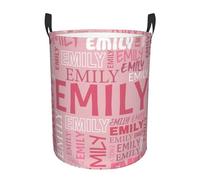 Panier à linge personnalisé, panier à linge pliable avec nom pour salle de bain et chambre à coucher, corbeille à linge bac linge sale personnalisé pour enfants, cadeau pour garçons (Light Pink)
