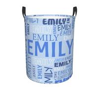 Panier à linge personnalisé, panier à linge pliable avec nom pour salle de bain et chambre à coucher, corbeille à linge bac linge sale personnalisé pour enfants, cadeau pour garçons (Light Blue)